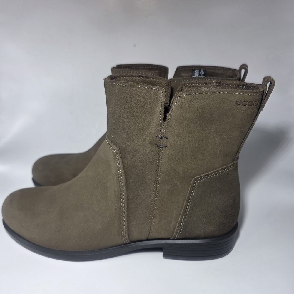 ECCO Women’s Brown Leather Ankle Boots Size 41 (US 10) Side Zip Comfort Booties - Picture 6 of 7